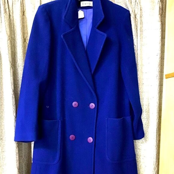 Herman Kay Ladies 12 royal blue 80% wool coat - Picture 1 of 3
